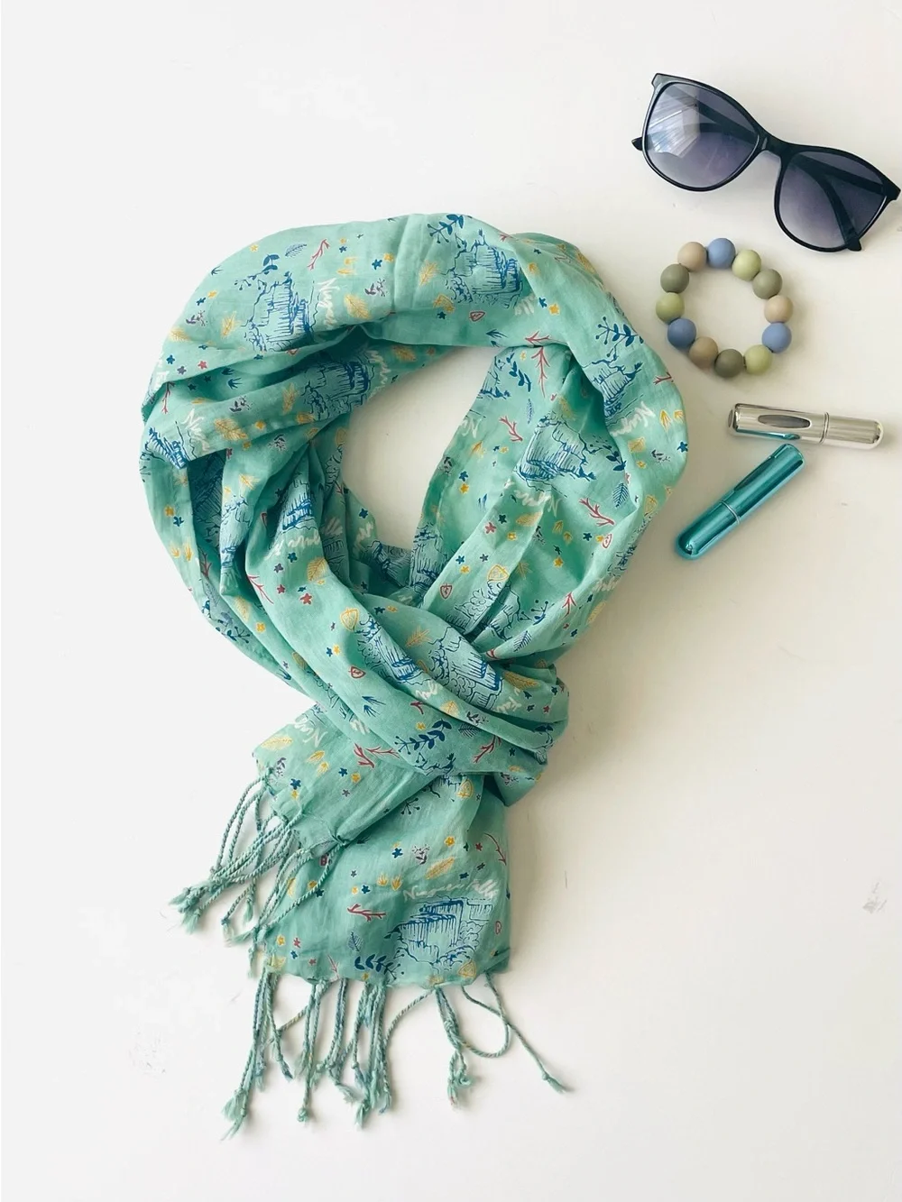 Niagara Falls Print Cotton Scarf 20